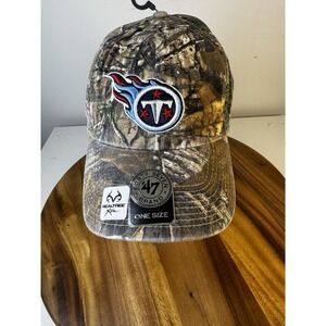 Brand New Tennessee Titans '47 Brand RealTree Camo Clean Up Adjustable Cap/Hat